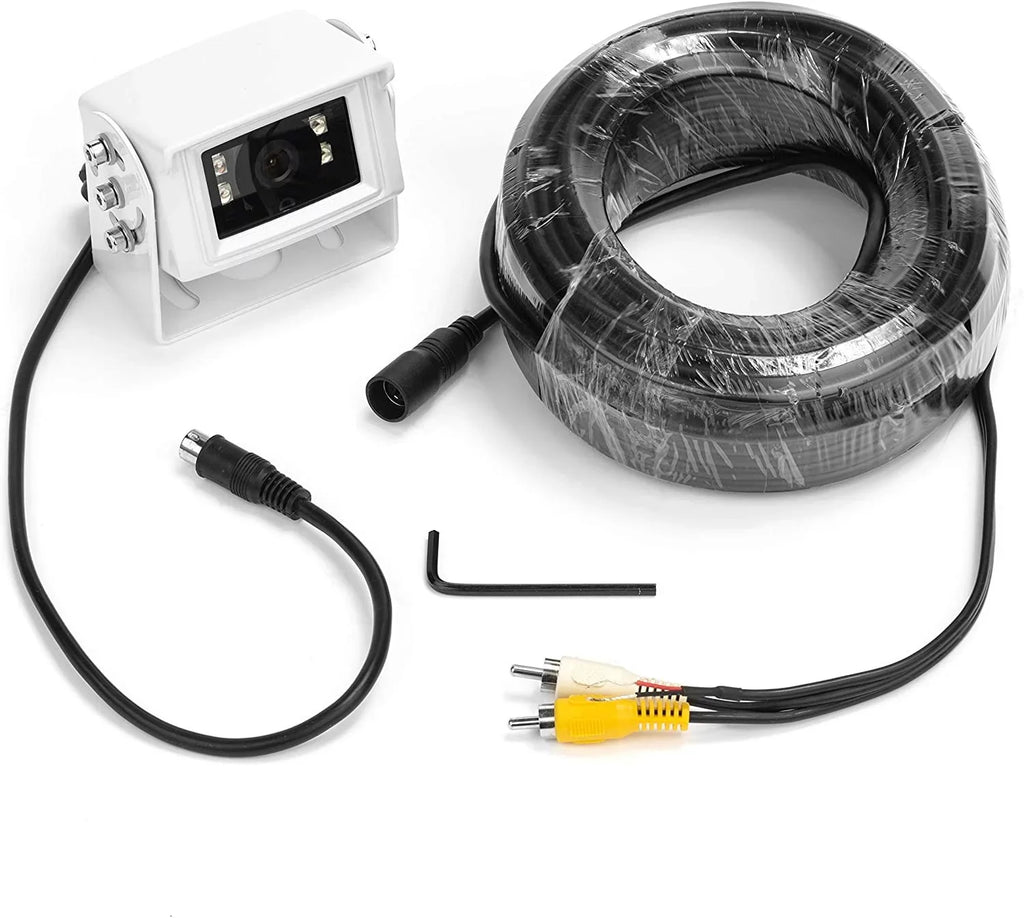 Stylish BOYO VTB301MA White Marine Bracket Camera with Built-in Mic and Night Vision