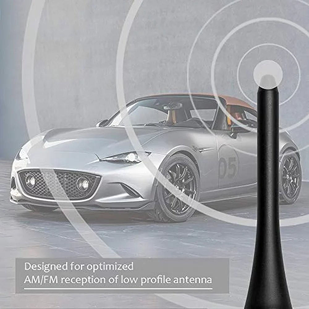 Stylish BASIKER 5 Inch Antenna - Stubby Radio Mast Antenna for 2006-2022 Mazda Miata MX-5 - Support for Car Wash