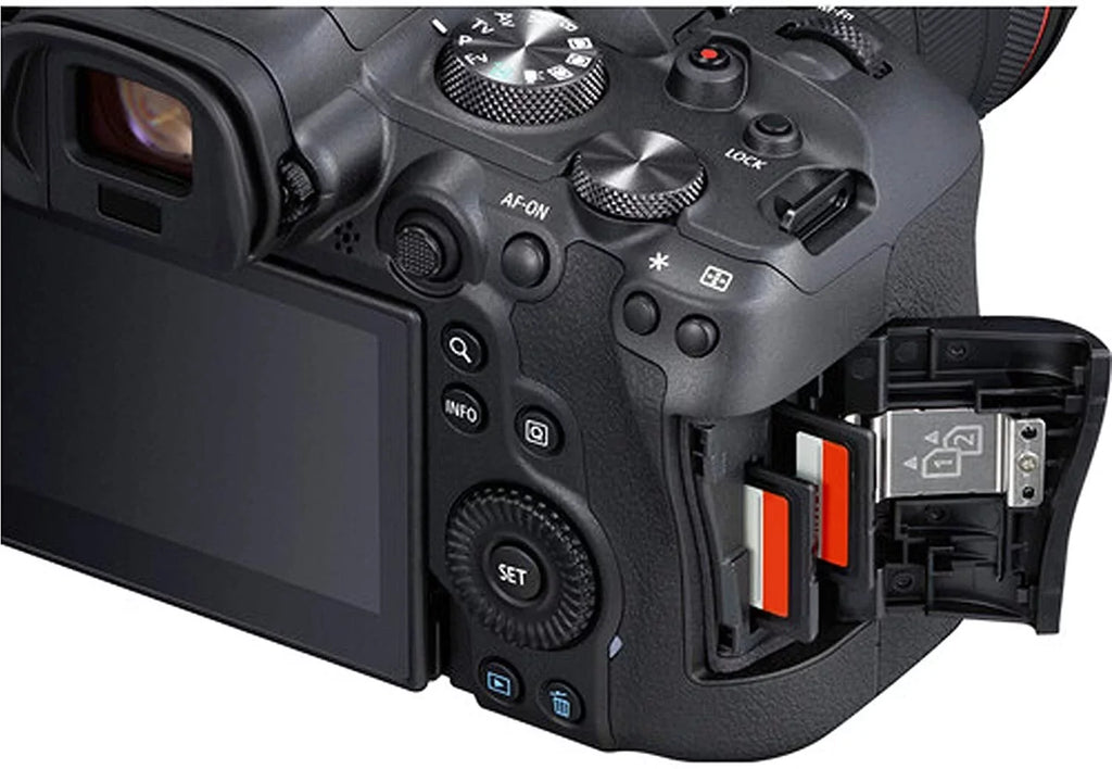 Canon EOS R6 Mirrorless Digital Camera with RF 24-105mm f/4-7.1 STM Lens + 75-300mm F/4-5.6 III Lens + 50mm f/1.8 STM Lens + 128GB Memory + Case + Tripod + Filters 43pc Bundle - Exclusive Design