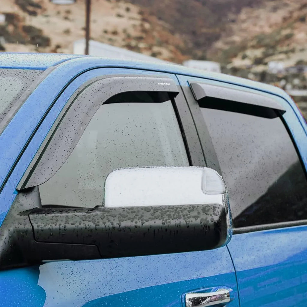 Goodyear Shatterproof Side Window Deflectors for Dodge RAM 2500 3500 2019-2024 Crew Cab, Tape-on Rain Guards, Window Visors, Vent Deflector, Vent Visor, Truck Accessories, 4pcs- GY003106LPv - Exclusive Design