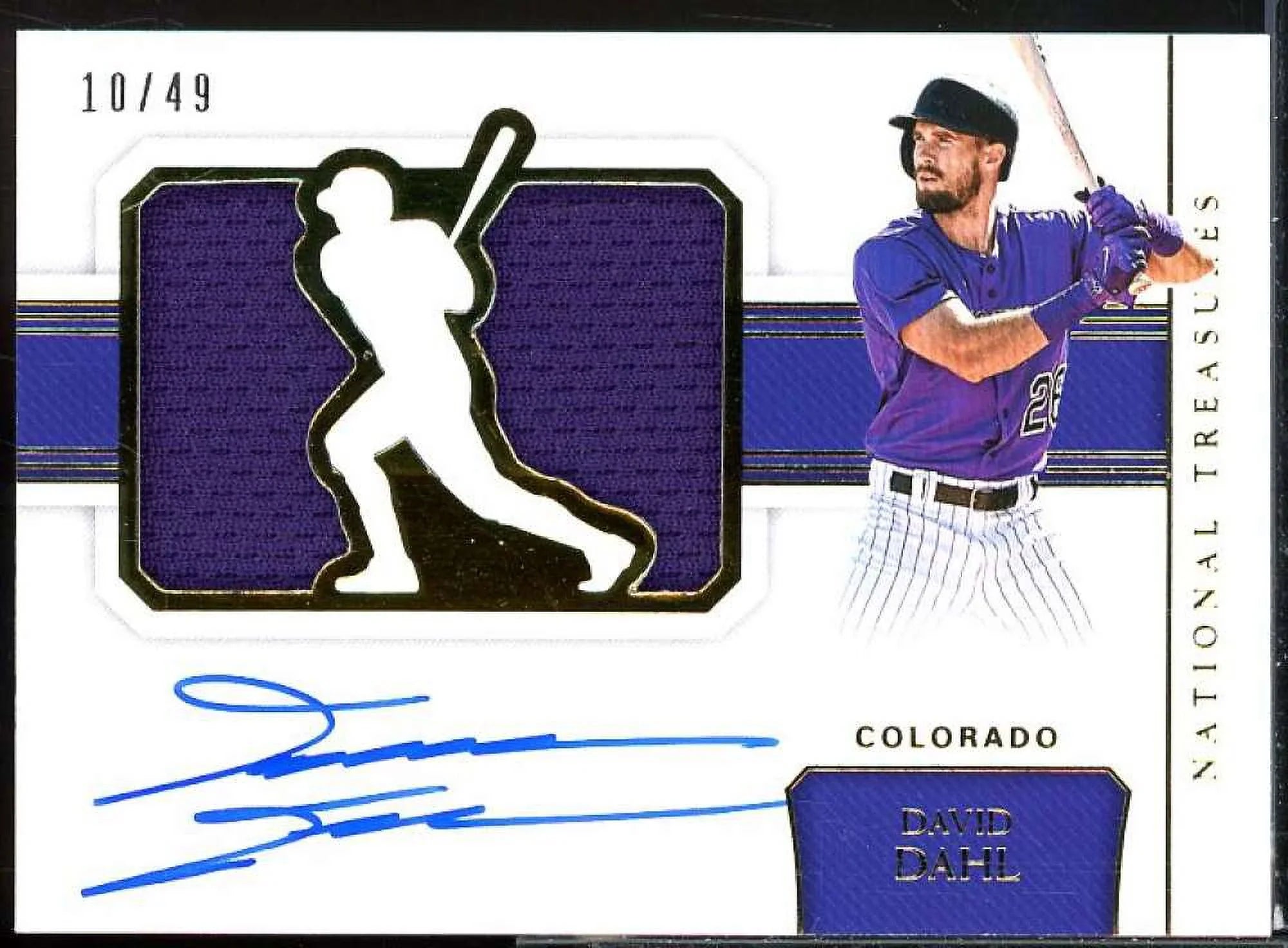 David Dahl 2018 Panini National Treasures Signature Jumbo Memorabilia Gold #26 - Exclusive Design