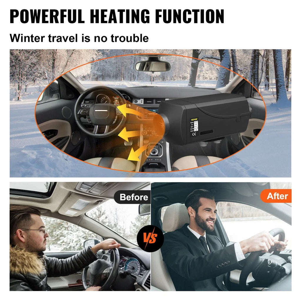 Stylish VEVOR 5KW Diesel Air Heater 12V Diesel Parking Heater Double Mufflers 5KW Diesel Heater with LCD Thermostat for RV Bus Trailer Motorhome and Boats