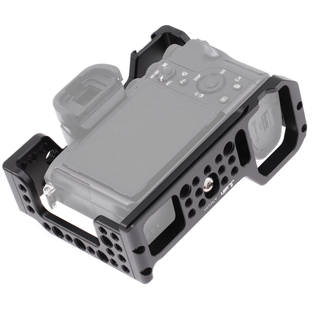 Cage Aluminum Alloy Video Cage Replacement for Sony A7M3 A7R3 A9 Mirrorless with Cold Shoe Mount 14 Inch & 38 Inch Screw Holes