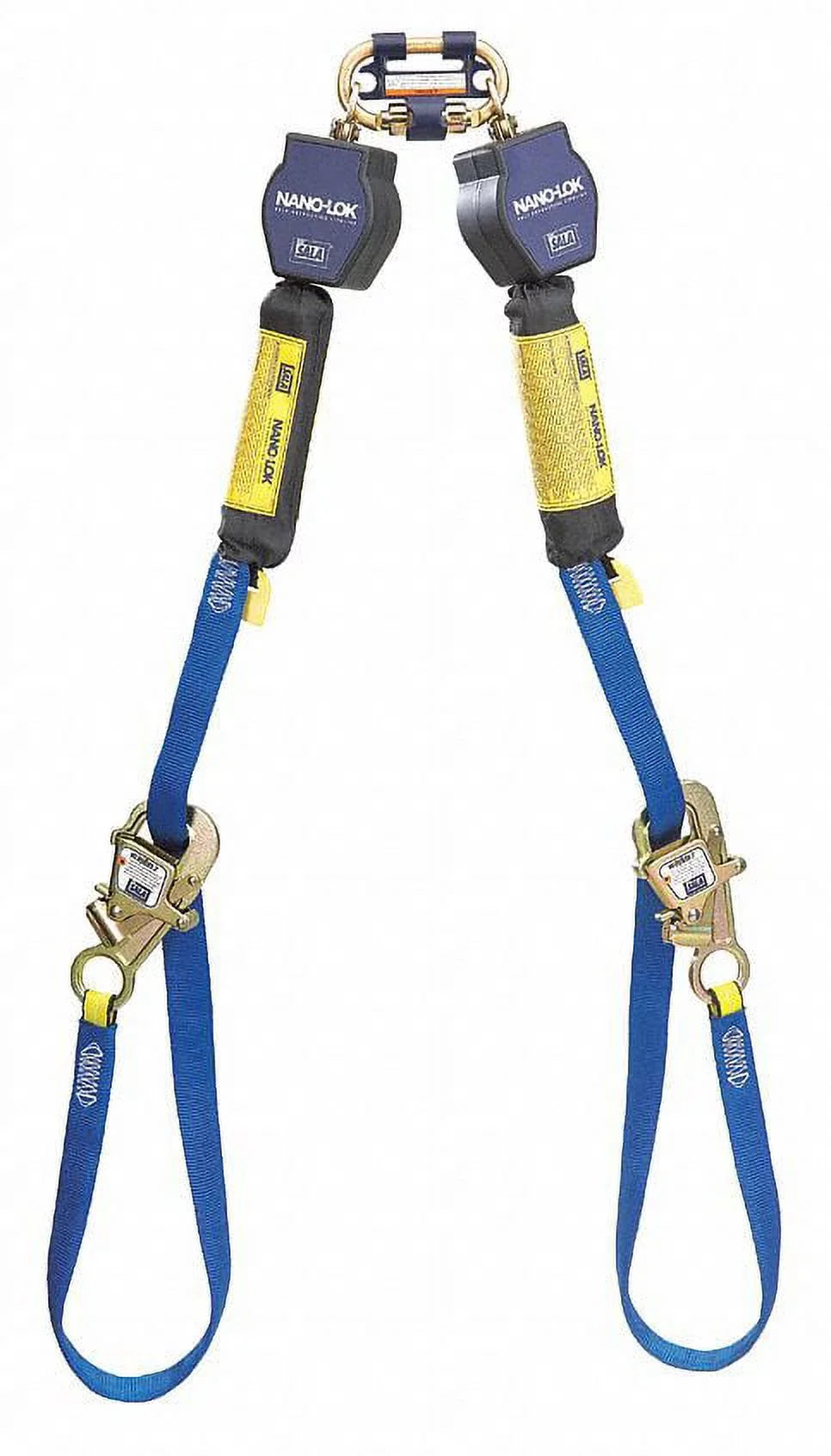 3Mâ¢ DBI-SALAÂ® Nano-Lokâ¢ Tie-Back Twin-Leg Quick Connect Self Retracting Lifeline, Web 3101374, 9 ft. (2.7m)