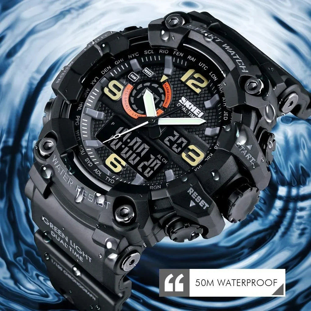 Gosasa Men's Watches Multi Function Military S-Shock Sports Watch LED Digital Waterproof Alarm Watches