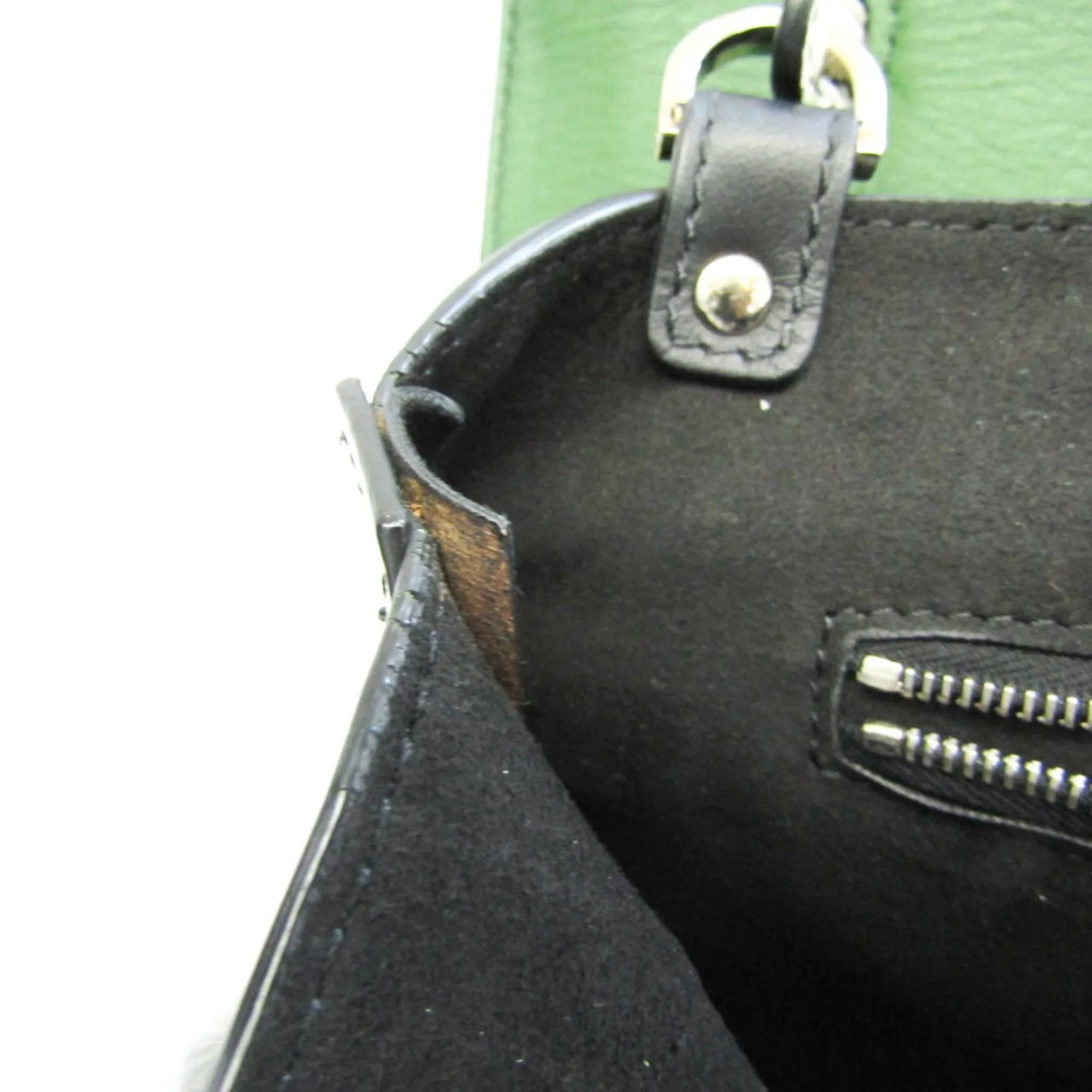 Pre-Owned Emilio Pucci Logo Mark 61BC15 Women,Men Leather Shoulder Bag Black,Green,White (Good)