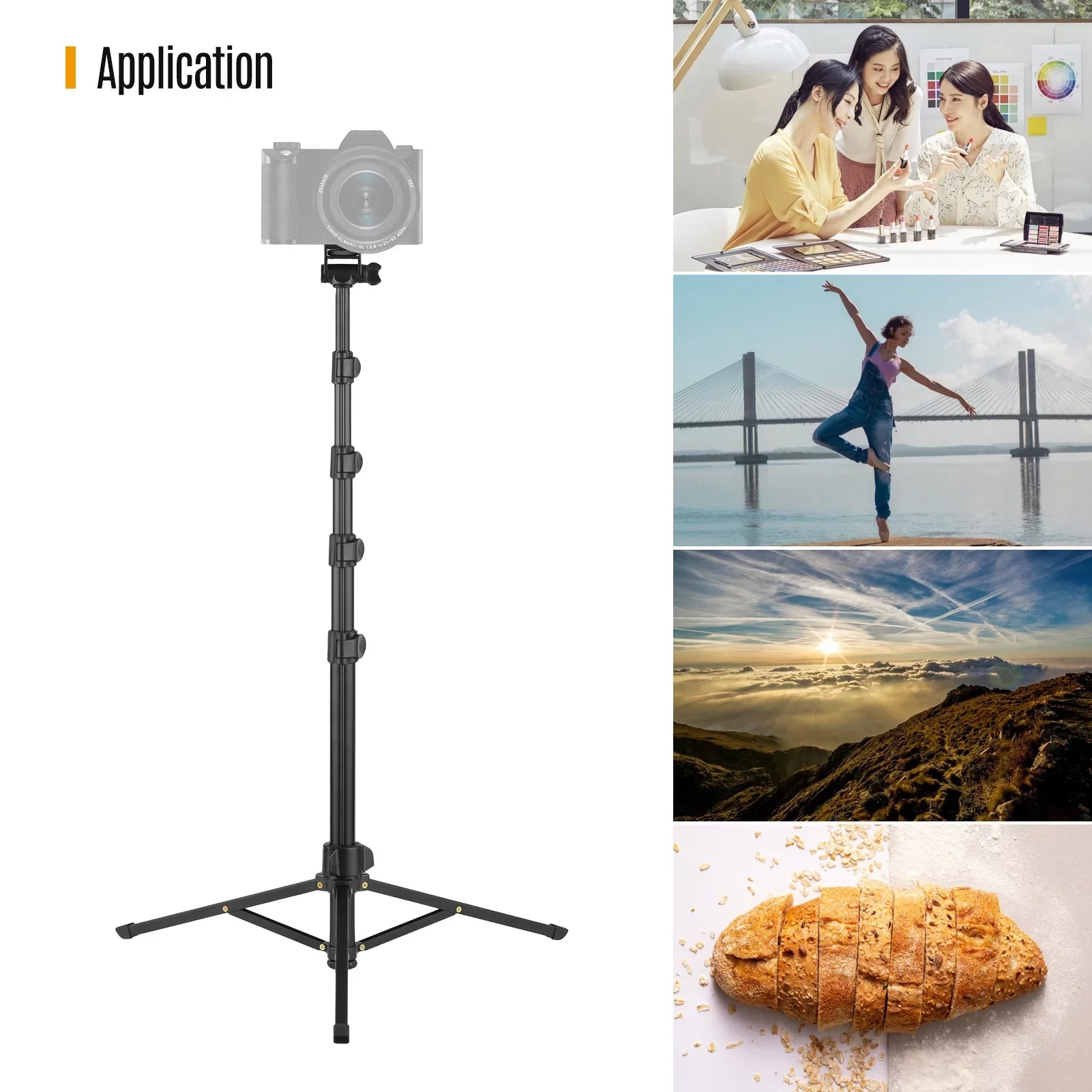 Andoer 168cm/66in 2-in-1 Phone Selfie Stick and Tripod - Supports up to 3KG, Includes Phone Holder, Action Camera Bracket, and Remote Shutter for Smartphones, Mirrorless Cameras, and Action Cameras