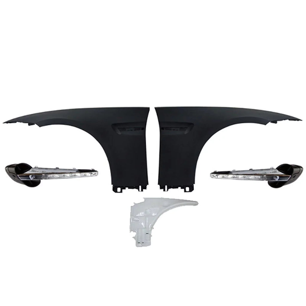 Ikon Motorsports Compatible with 07-13 E92 2Dr Complete M3 Front Fender Conversion Side Vent With LED Signal