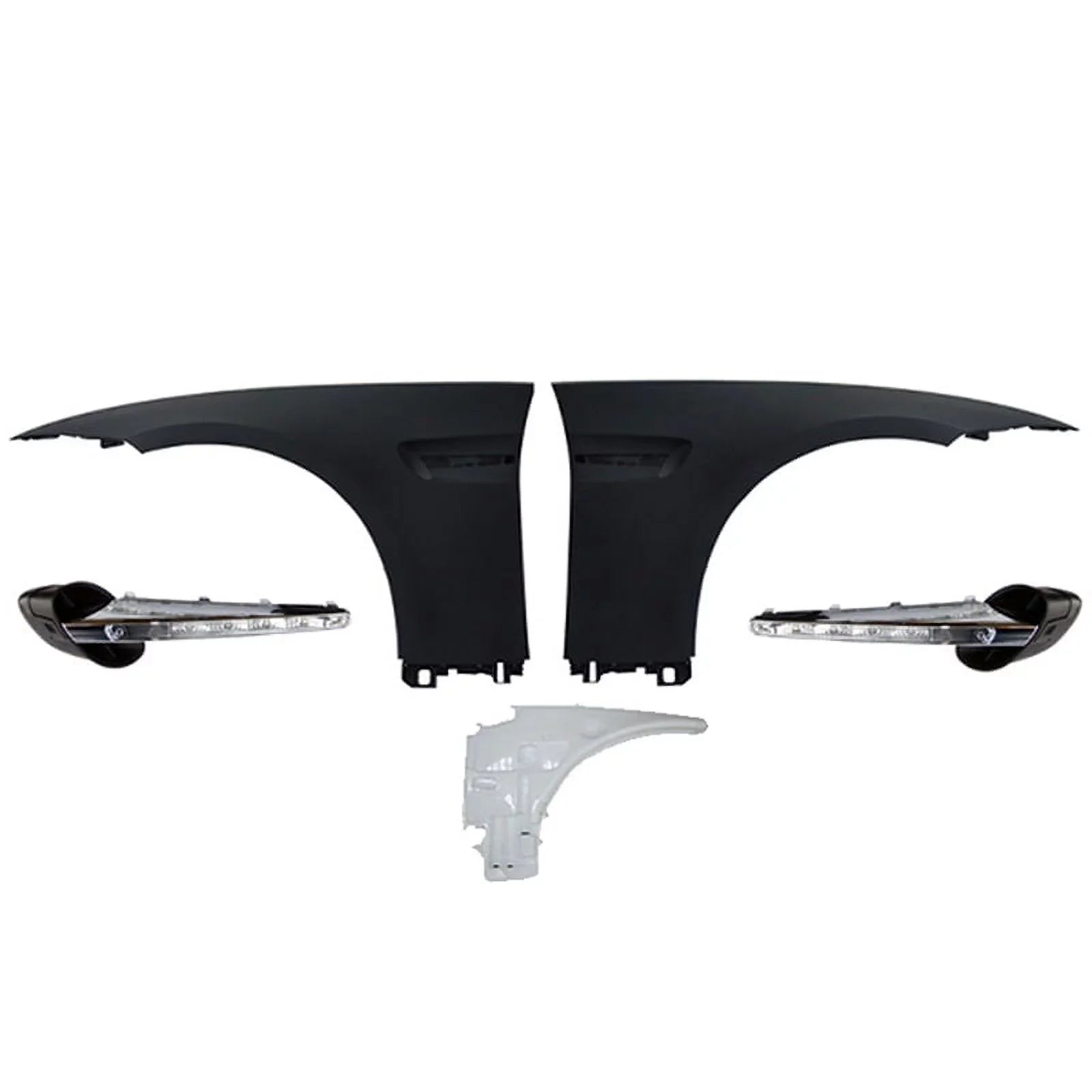 Ikon Motorsports Compatible with 07-13 E92 2Dr Complete M3 Front Fender Conversion Side Vent With LED Signal