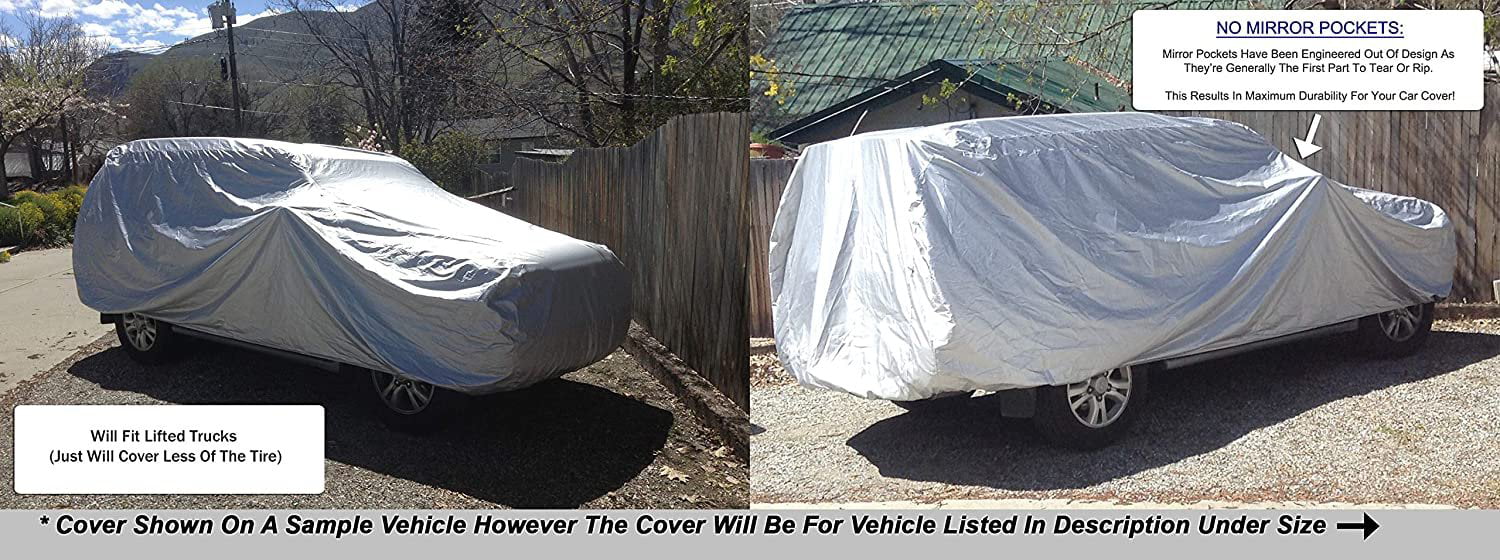 Weatherproof SUV Cover Compatible With 2016 Volvo XC60 - Outdoor & Indoor - Protect From Rain Water, Snow, Sun - Durable - Fleece Lining - Includes Anti-Theft Cable Lock, Storage Bag & Wind Straps