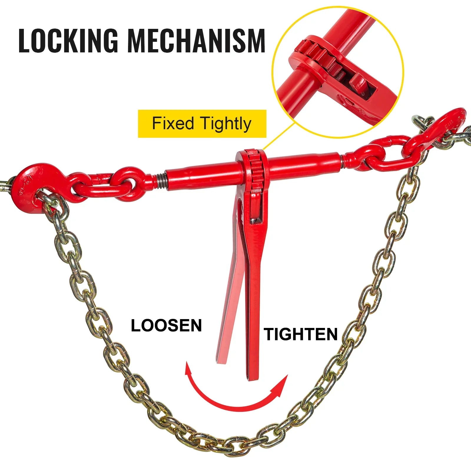 BENTISM Chain Binder Ratchet Load Binder 5/16in-3/8in, 6600lbs for Tie Down, 2pcs