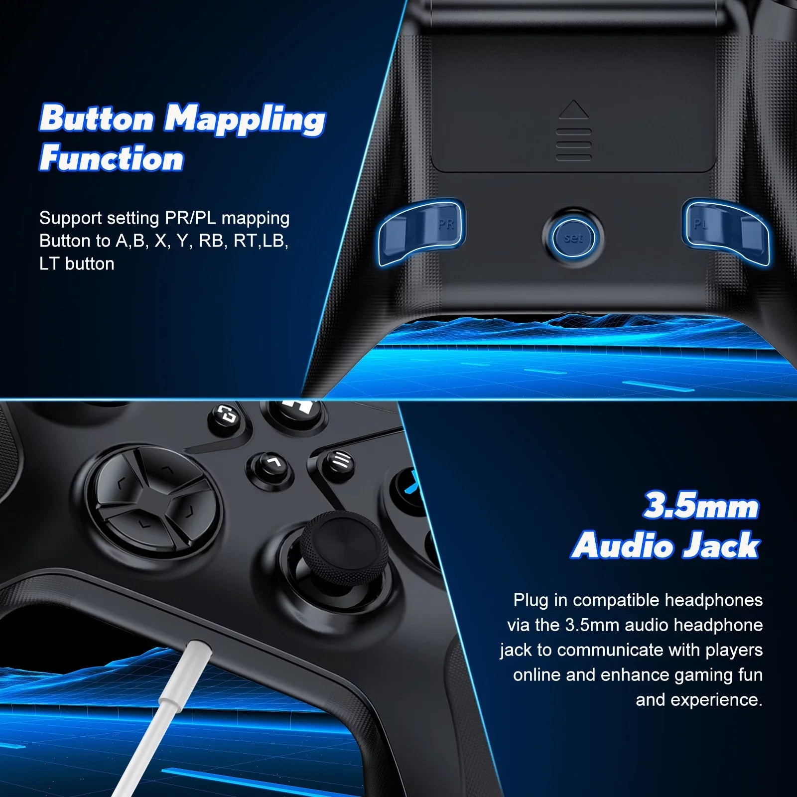Wireless Xbox Controller for Xbox One X-S/ Xbox Series X-S/ PC, Support Turbo and Macro Function, with Six-Axis Sensor and Dual Vibration