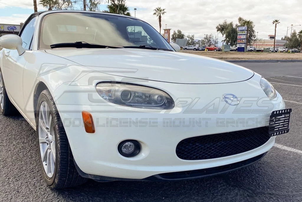 Extreme Online Store Replacement for 2006-2008 Mazda Miata NC | EOS Plate Version 1 Mid Sized Front Bumper Tow Hook License Relocator Mount Bracket Tow-226