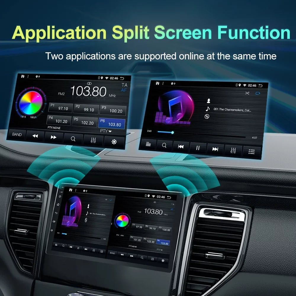 Car Radio for Toyota Highlander 2014-2019 Built-in Carplay/Android Auto, Android 10 Host 4G RAM 64G ROM with WiFi GPS Navigation Bluetooth Steering Wheel Control - Exclusive Design