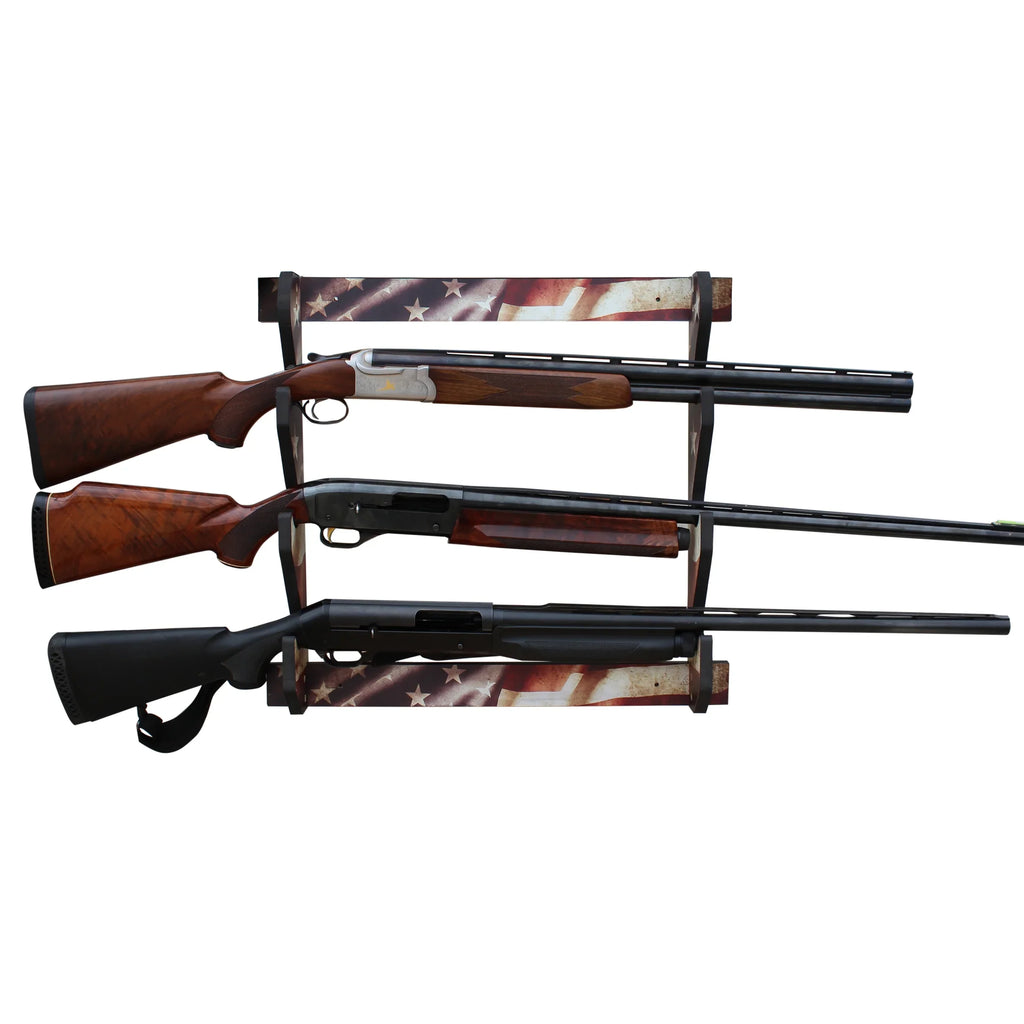 Stylish Rush Creek Creations Indoor 3 Rifle/Shotgun Wall Storage Display Rack Americana Finish - Convenient Easy Assembly