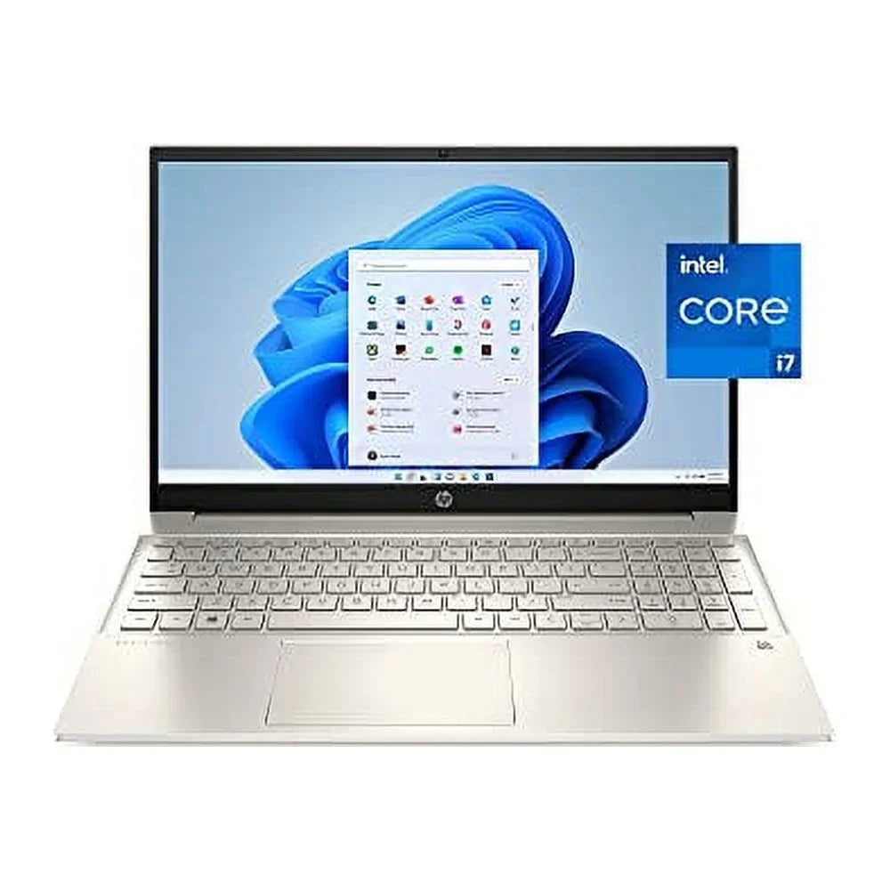 2022 Pavilion 15.6" IPS FHD Touchscreen Laptop 4- i5-1135G7 Iris Xe Graphics 16GB RAM DDR4 512GB NVMe SSD USB-C WiFi AX Bluetooth HDMI Webcam Backlit KB Gold Windows 10 Home w/RE USB - Exclusive Design