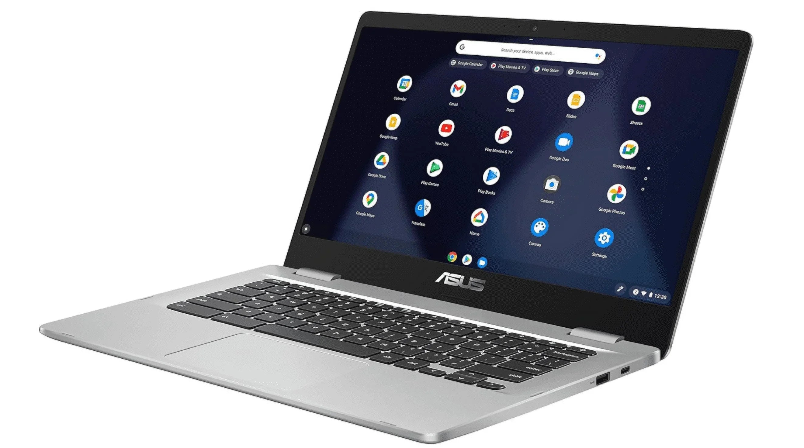 Stylish (Renewed) C423NA Chromebook 14 14" FHD Laptop Computer, Celeron N3350 Processor, 8GB LPDDR4 RAM, 64GB eMMC, 802.11AC WiFi, Bluetooth, USB Type-C, Silver, Chrome OS