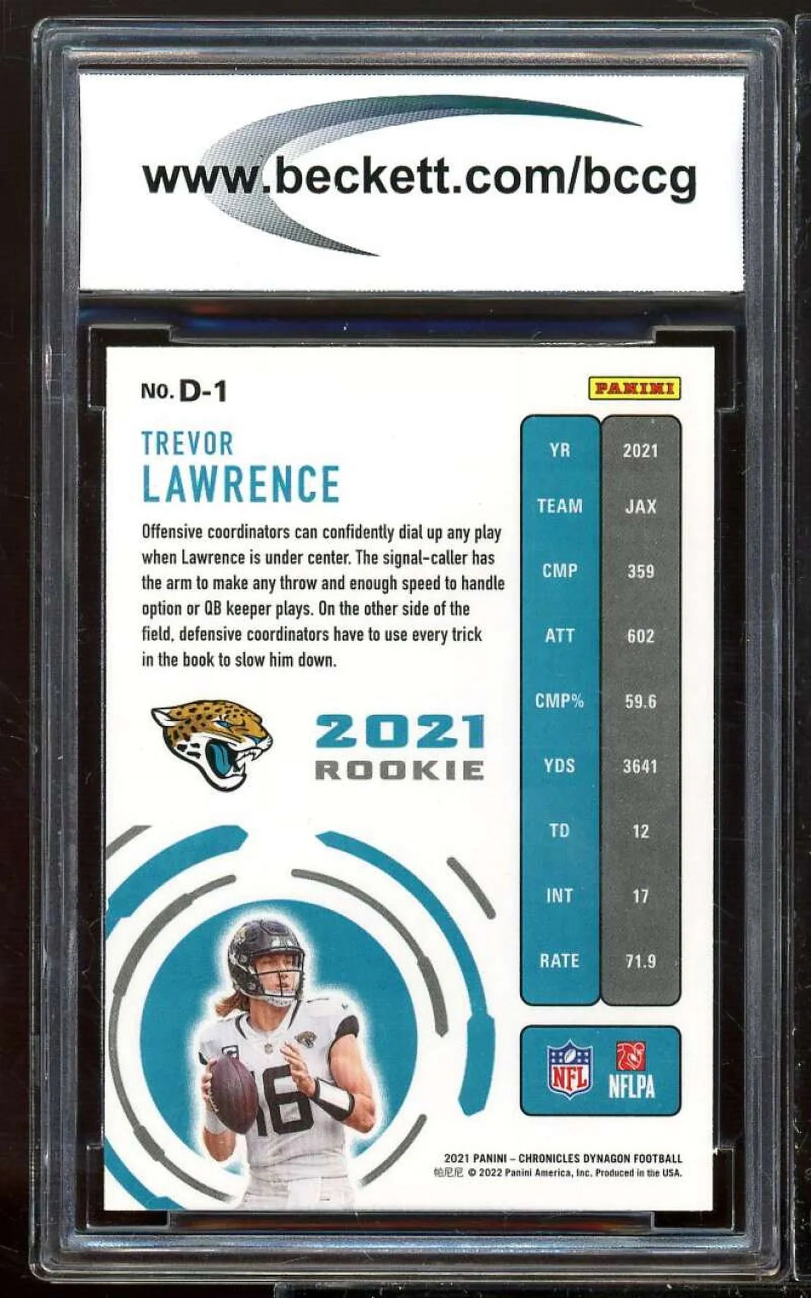 2021 Panini Chronicles Dynagon Rookies #1 Trevor Lawrence Card BCCG 10 Mint+ - Exclusive Design