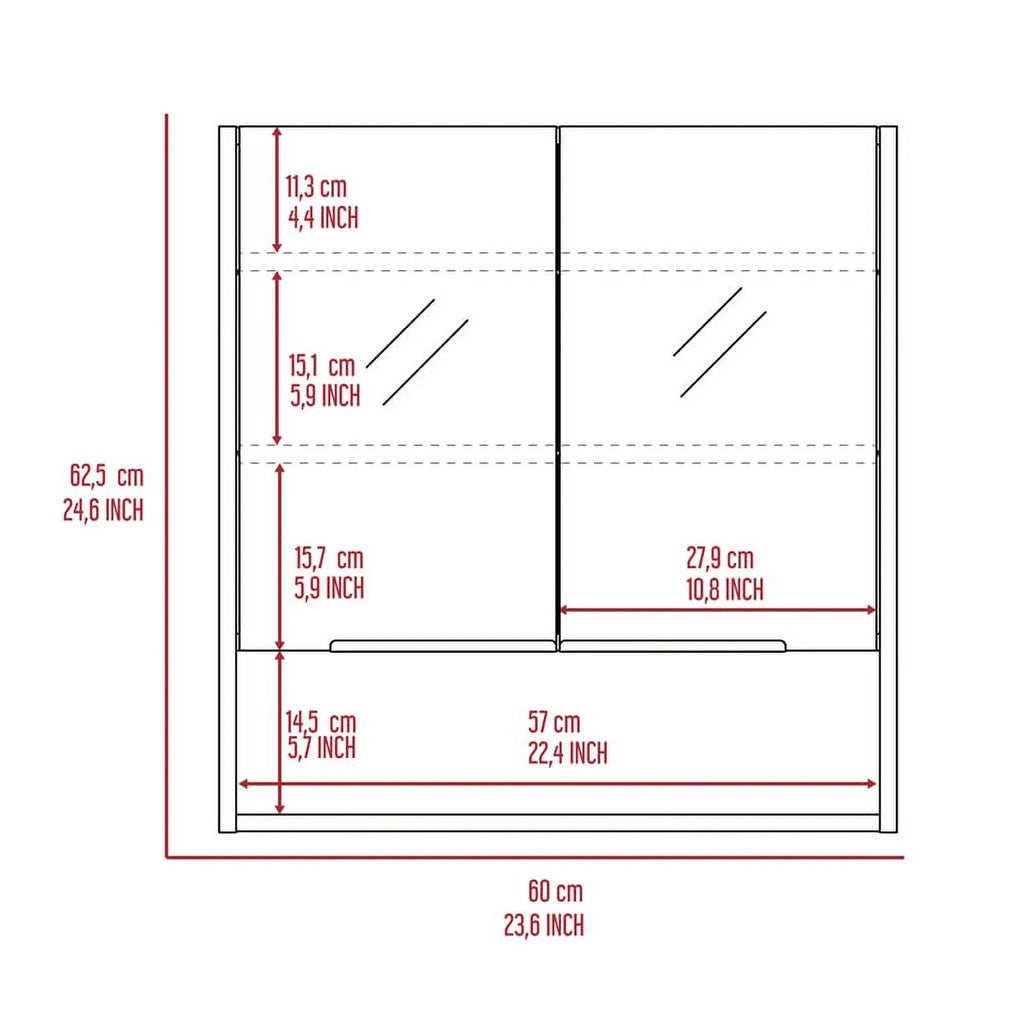 Home Square 2-Piece Set with Medicine Cabinet & 63" One Door Linen Cabinet - Exclusive Design