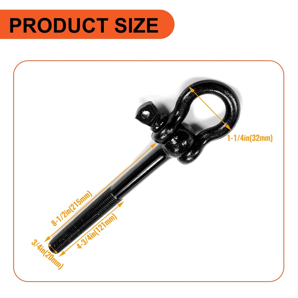Kojem Steel Tow Hook Trailer Hitch Front Or Rear Trunk Hook for 2014-2023 Chevy Corvette C7 C8 GS Z06 ZR1 Replaces 15234068 Black