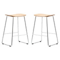 HomeStock Eclectic Elegance Modern Wood Counter Stool With Chrome FrameSet of 2 - Exclusive Design