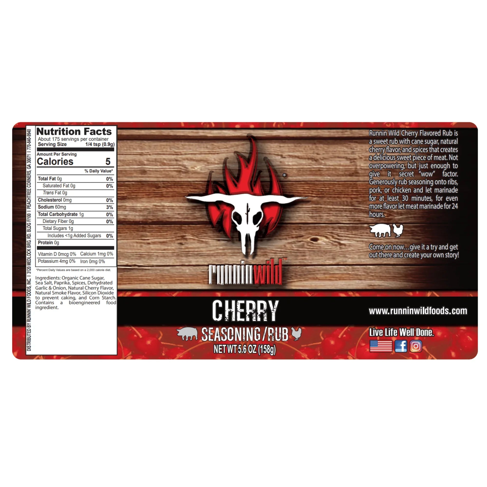 Peach, Apple, and Cherry BBQ Rub Set | Runnin Wild Foods, 16.1 ounces total (Pack of 3)