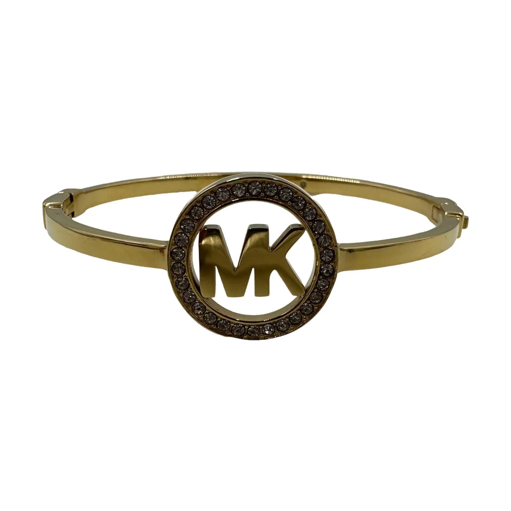 Stylish Michael Kors Wanderlust Hinged Gold-Tone Bangle Bracelet - MKJ4116710