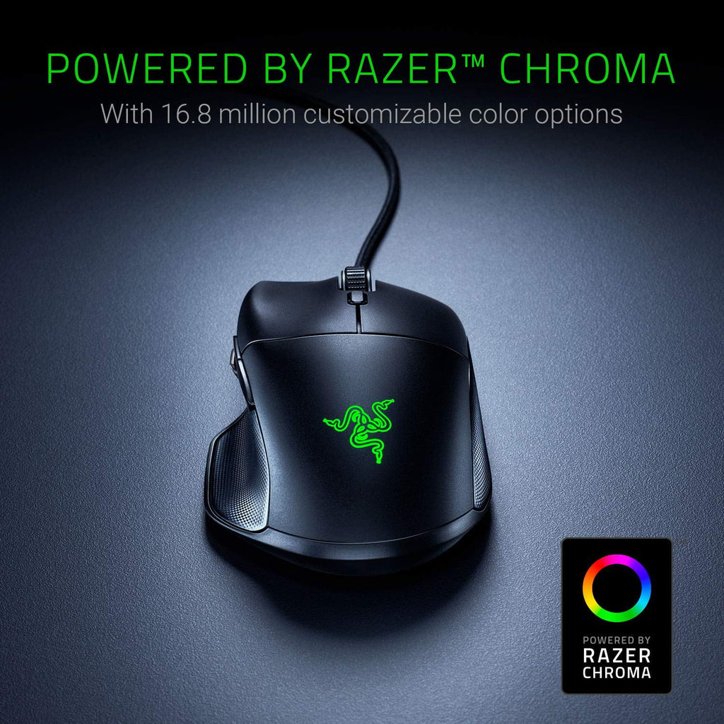Razer Basilisk Essential Gaming Mouse - [6400 DPI Optical Sensor][Chroma RGB Lighting][7 Programmable Buttons][Mechanical Switches] - Exclusive Design