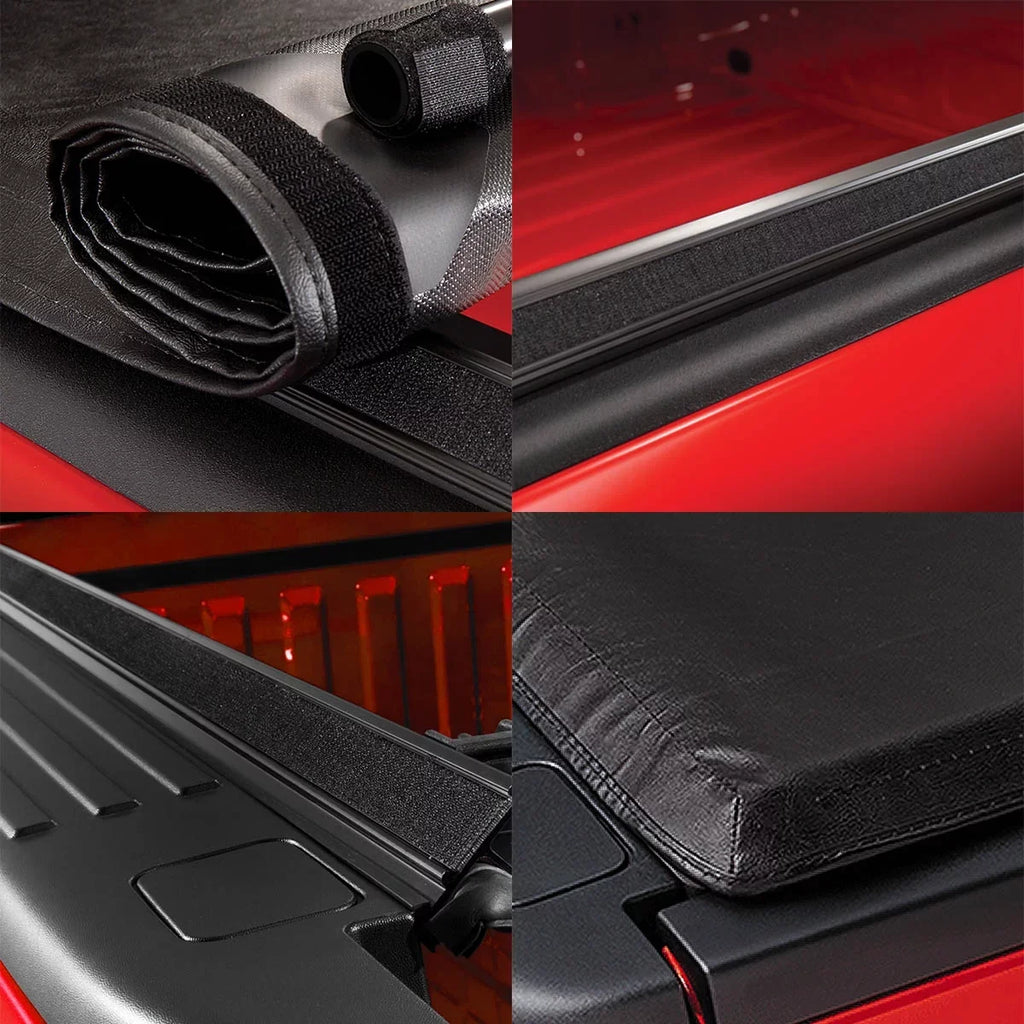Auto Drive Soft Roll up Truck Bed Tonneau Cover Fits 94-10 Dodge Ram 1500 2500 3500 / 11-18 Ram 1500 2500 3500 8Ft Bed - Exclusive Design