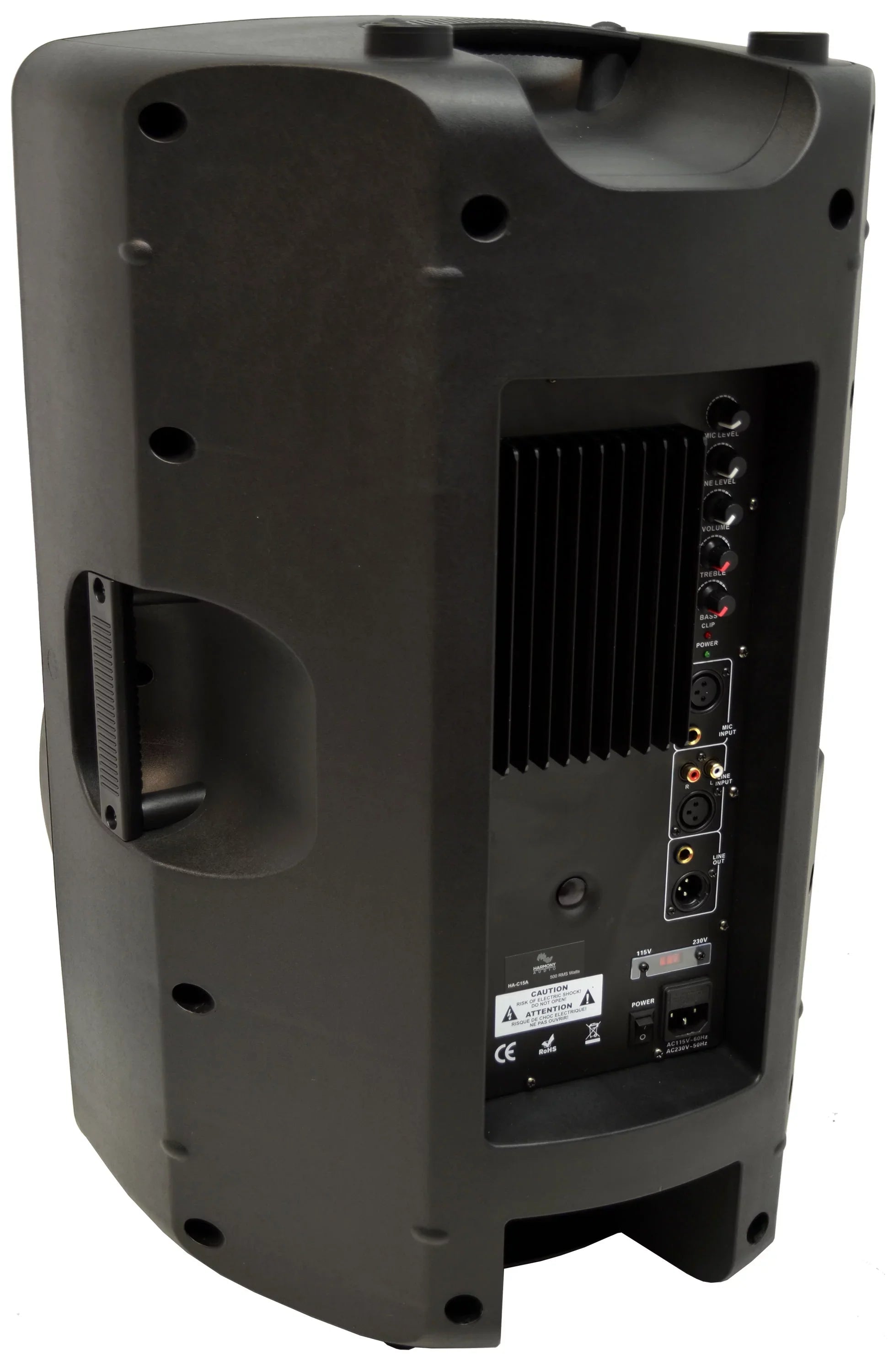 Harmony Audio HA-C15A Pro DJ 15" Powered 1000W Active PA Speaker & Wall Mount - Exclusive Design