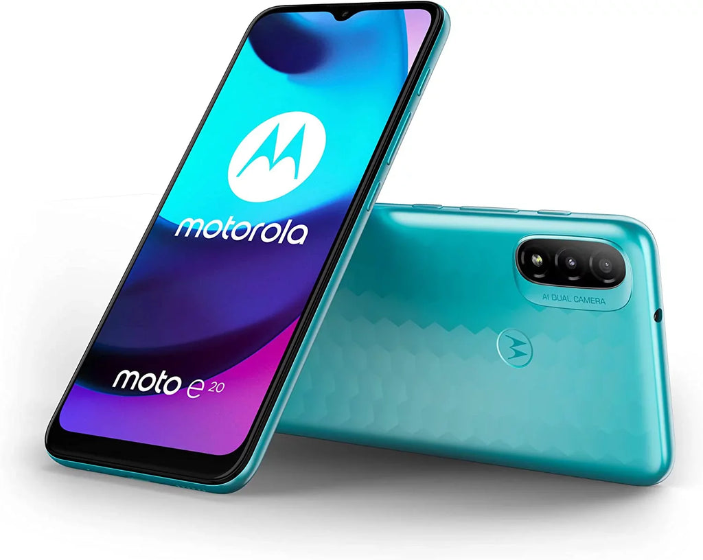 Moto E20 2021 (32GB+2GB) 4G LTE 6.5" Dual SIM GSM Unlocked International Model XT2155 Dual Camera (NOT Verizon Boost Sprint At&T Cricket) (Coastal Blue) - Exclusive Design