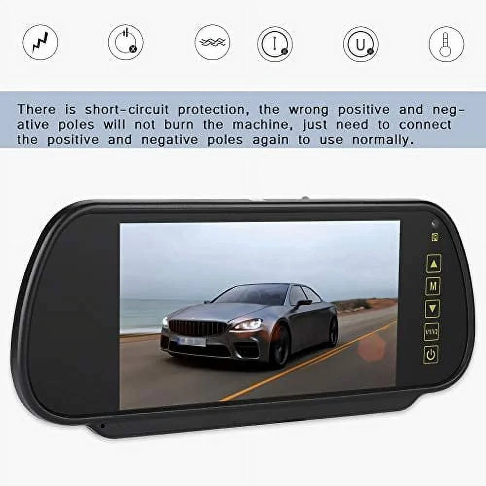 Bileeko Car Rear View Mirror 7 Inch LCD Vehicle Monitor Screen for Parking - Exclusive Design