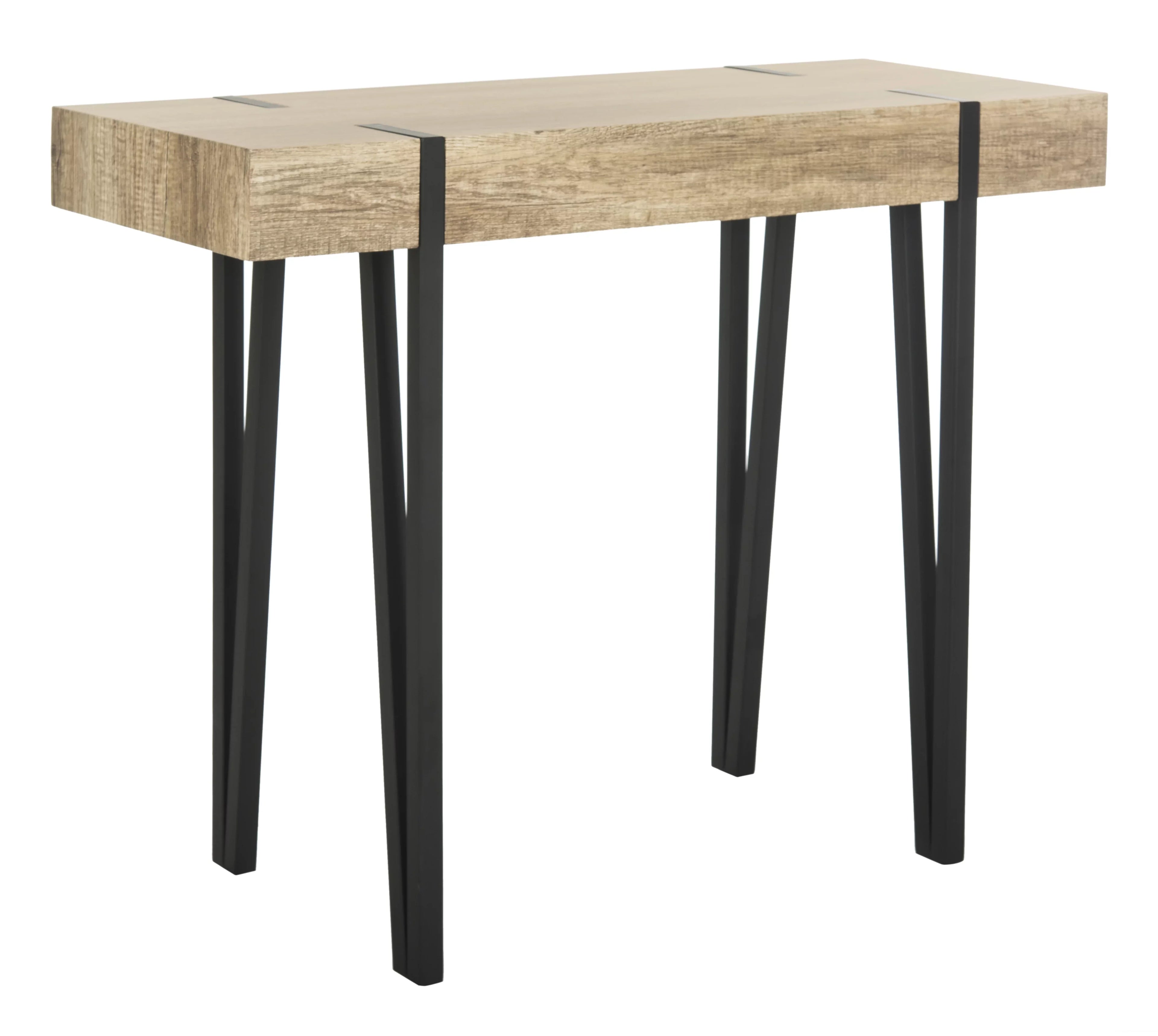 SAFAVIEH Alyssa Rectangular Mid-Century Wood Top Console Table, Brown - Exclusive Design