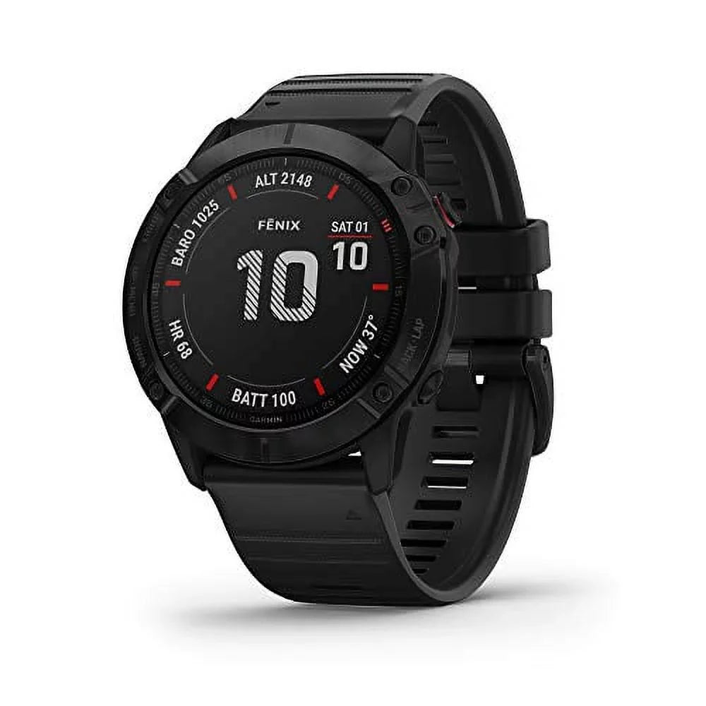 Garmin 010-02157-00 Fenix 6X Pro, Premium Multisport GPS Watch, Features Mapping, Music, Grade-Adjusted Pace Guidance and Pulse Ox Sensors, Black