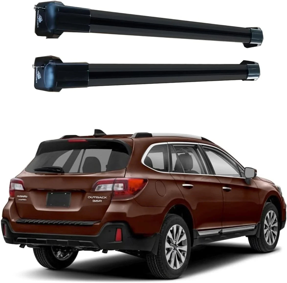 ROKIOTOEX Roof Rack Crossbars Fit for 2015-2019 Subar-u Outback Premier Touring Chrome Lush Side Rails, Cross Bars for Rooftop Cargo Box Luggage, Ski Board, Bike Carrier â Black SO14T