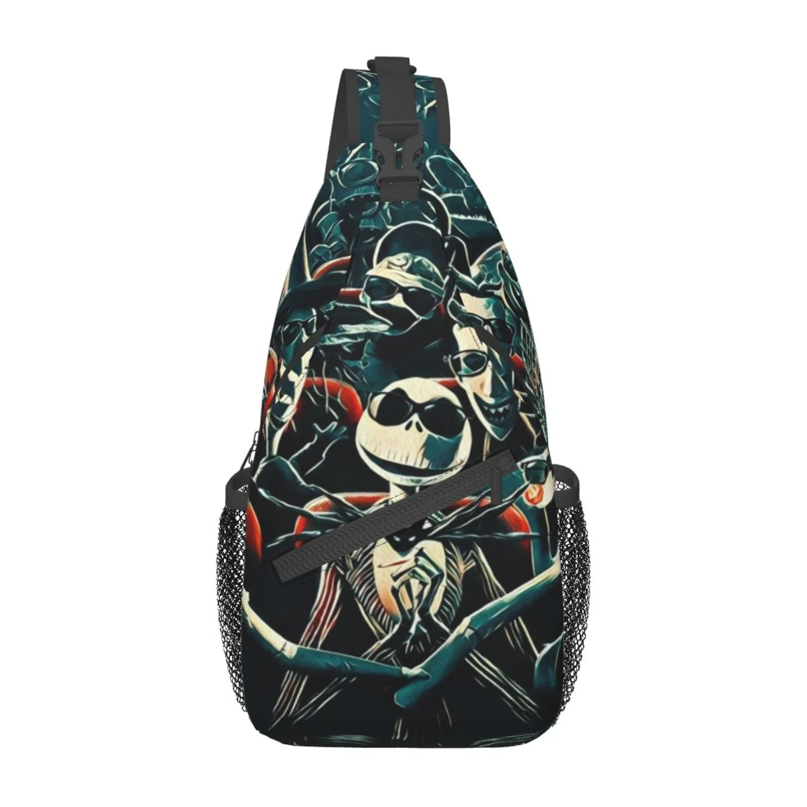 Jack Skellington Chest Bags Crossbody Sling Backpack Unisex Travel Hiking Daypack Shoulder Bag Gifts For Women Men