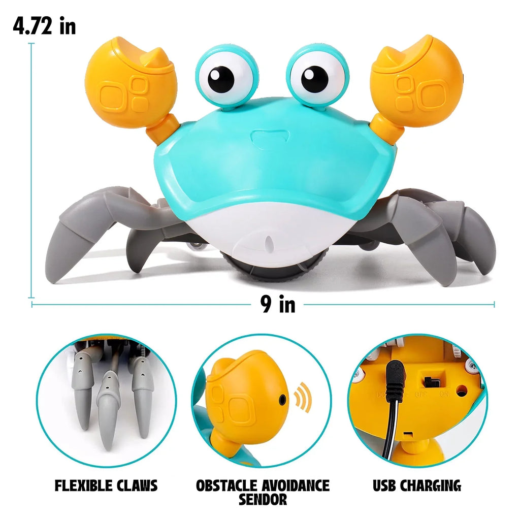 Atlas Stunning Baby Crawling Toys Crab For 3 4 5 6 7 8 9 10 11 12 Babies And 36 Months Old Toddlers Learning Crawl And Music Development Interactive Chirstmas And Birthday Gift - Exclusive Design