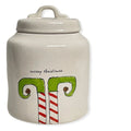 Rae Dunn MERRY CHRISTMAS ELF White Ceramic LL Canister With Black Letters - Exclusive Design