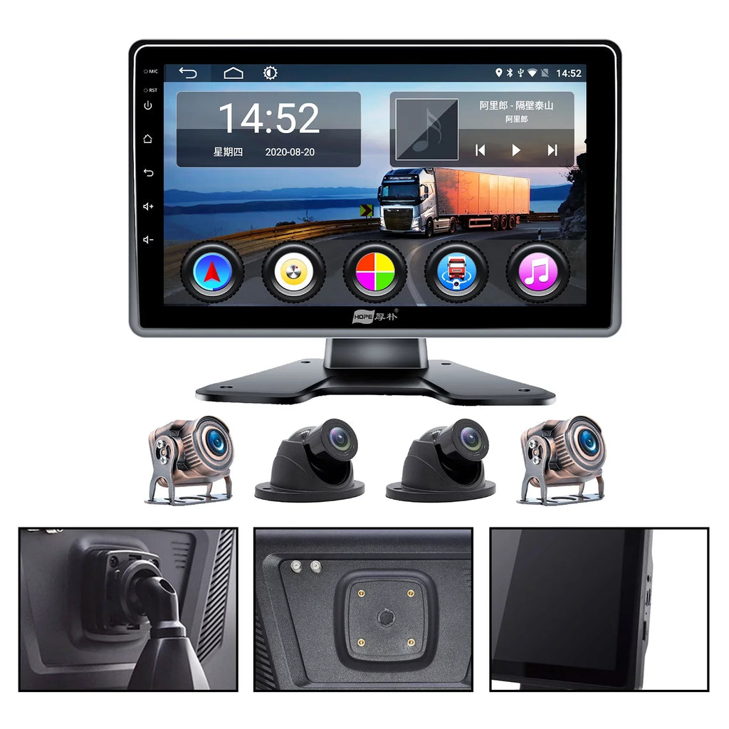10.1"Monitor DVR Driving Video Recorder Touch Screen GPS for RV Truck Bus Camera