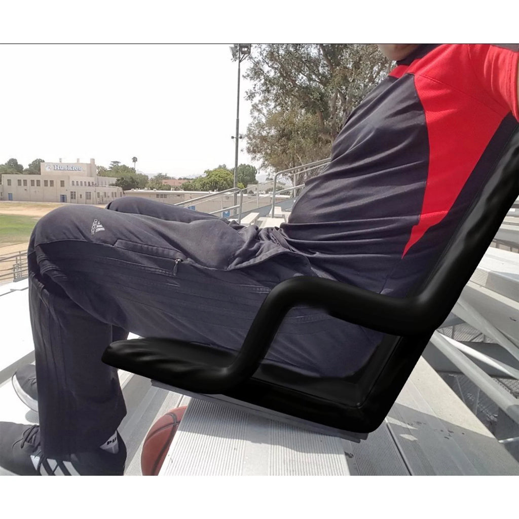 Stylish Stadium Seat Chair, 2 Pack- Bleacher Cushions with Padded Back Support, Armrests, 6 Reclining Positions and Portable Carry Straps By Home-Complete