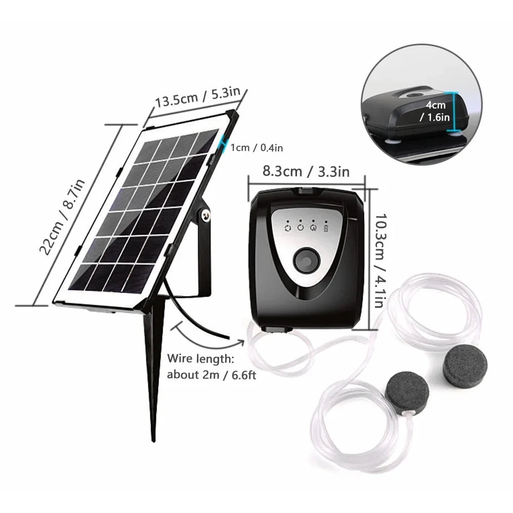 Stylish Air Pump,Pump Pump Ponds Pump With Dual Pond Ponds Pools Solar Air Pond Pump 3.5w Solar Dual Pipe Air Bubble Stone Air Fish Pump Aerator Fish Ponds Air Pump Huiop