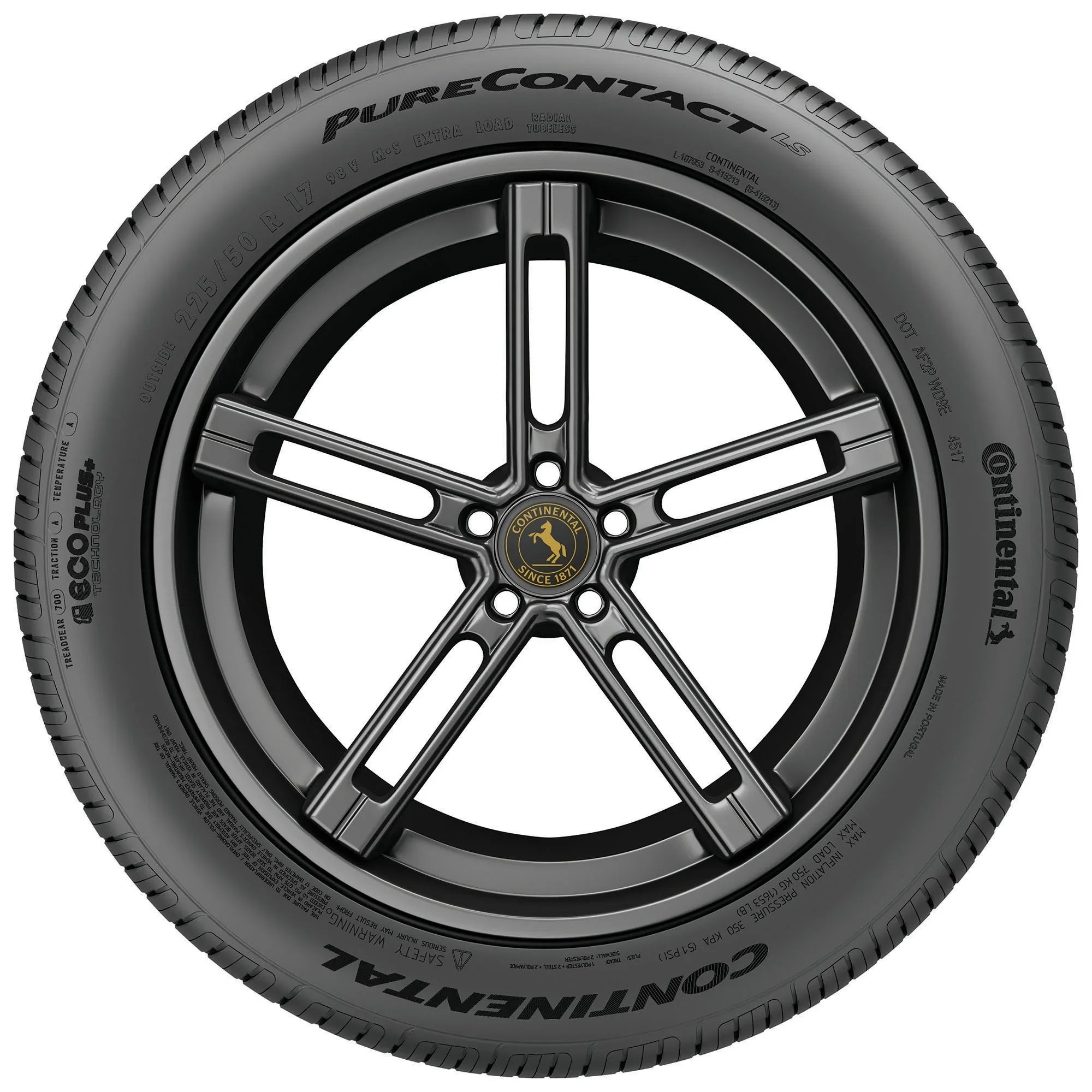 Continental PureContact LS All Season 225/45R18 91V Passenger Tire - Exclusive Design