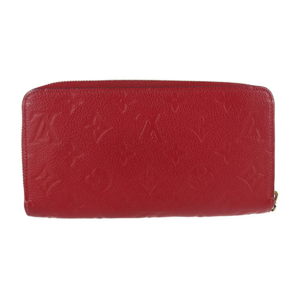 Pre-Owned LOUIS VUITTON Louis Vuitton Zippy Wallet Long M60737 Monogram Implant Cerise Zip Around Round Zipper (Good)