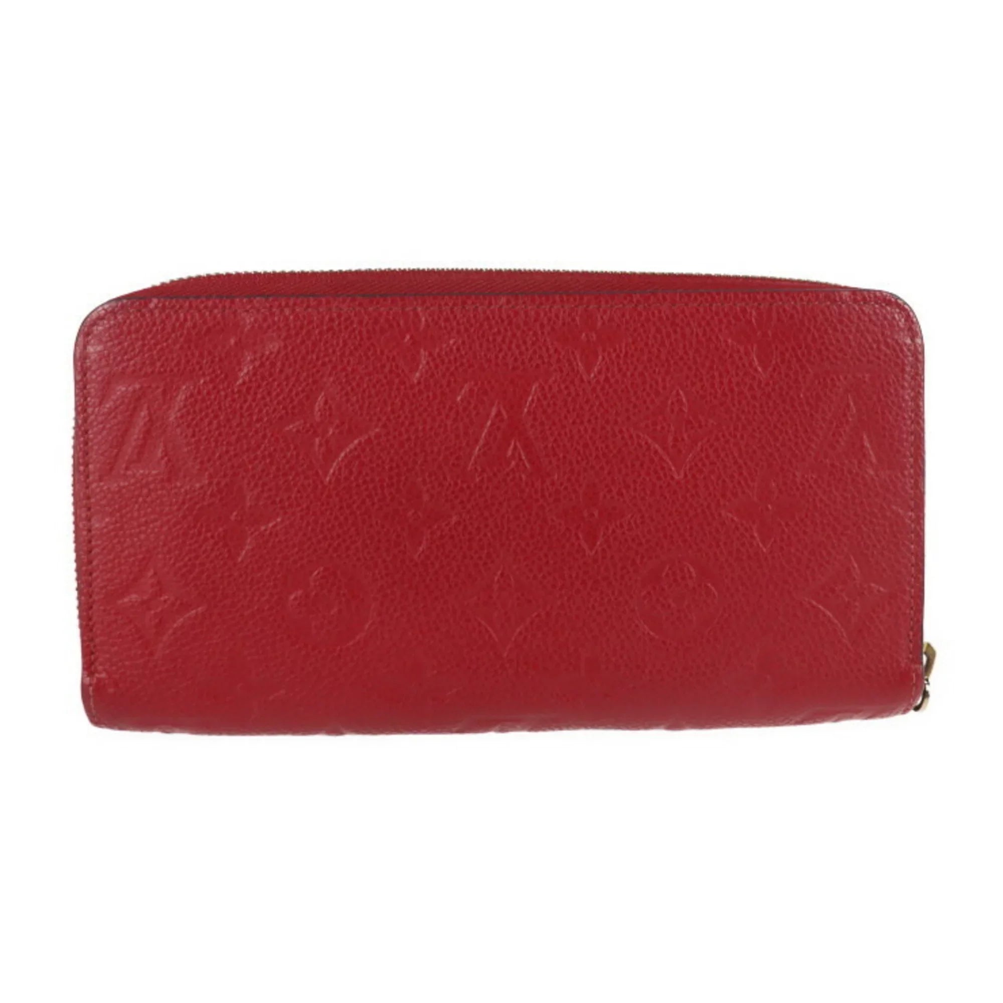 Pre-Owned LOUIS VUITTON Louis Vuitton Zippy Wallet Long M60737 Monogram Implant Cerise Zip Around Round Zipper (Good)