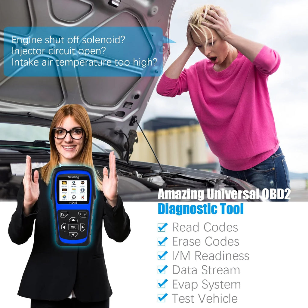 Stylish NEXAS ND601 OBD2 Scanner Fits for BMW & MINI Multi-System Diagnostic Scanner Automotive Diagnostic Maintenance Tool DPF Regen BMS Reset Check Engine Code Reader for Vehicles after 1996