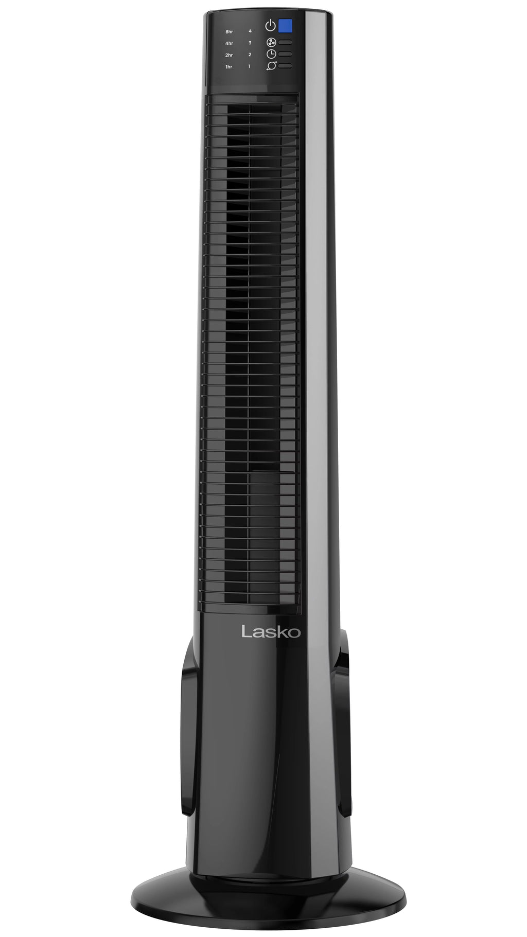 Stylish Lasko 38" 4-Speed Hybrid Tower Fan with Timer, Remote Control, Black/Silver, T38415, New
