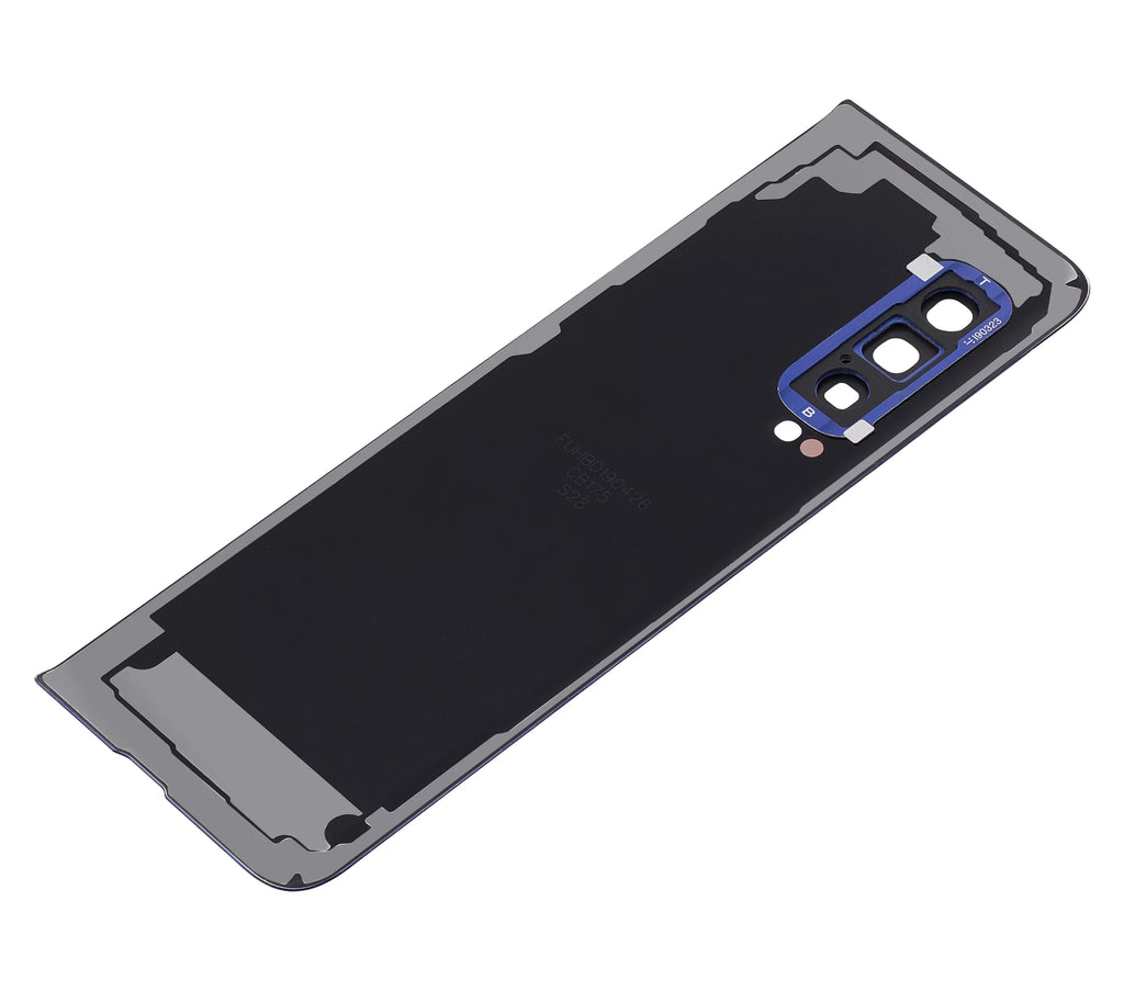 Stylish Replacement Back Cover Glass With Camera Lens Compatible For Samsung Galaxy Fold 4G (F900) (Premium) (Astro Blue)