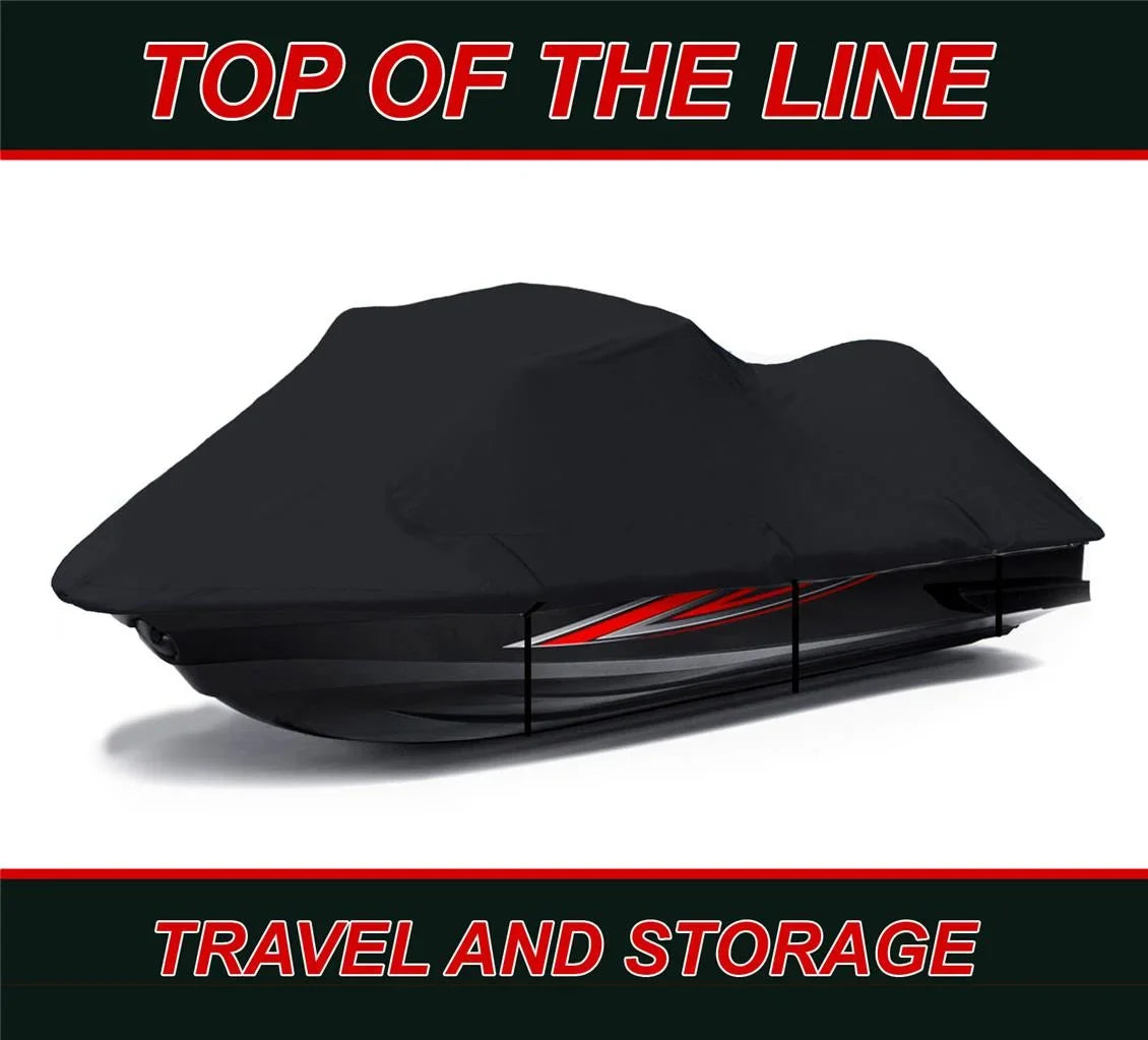 BLACK PWC 600D JET SKI Cover Compatible for Kawasaki ZXi 1100 / JH1100 1996 1997 1998 1999 2000 2001 2002 2003 2 Seater