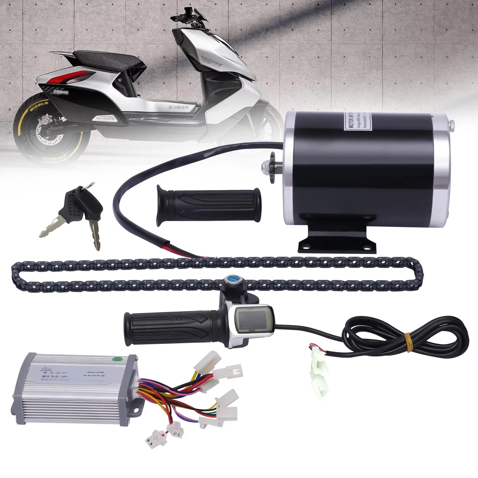 Stylish Brush Electric Bicycle Conversion Kit E-Bike Cycling Motor Controller for Small Karts Beach Bikes EVO Scooters Motorcycles