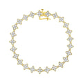 Stylish 10K Yellow Gold 2.0 cttw Round-Cut Diamond 4 Leaf Clover Link Bracelet (J-K Color, I1-I2 Clarity) - 7.25"